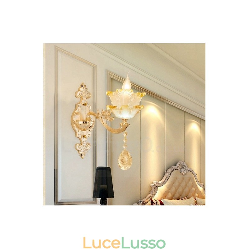 Applique da parete per interni di lusso in metallo, tradizionale classico, per soggiorno, sala da pranzo, camera da letto