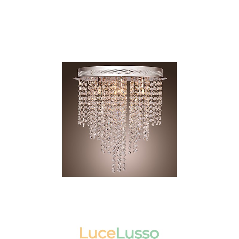 Moderno contemporaneo cristallo mini stile metallo elettroplaccato montaggio a filo