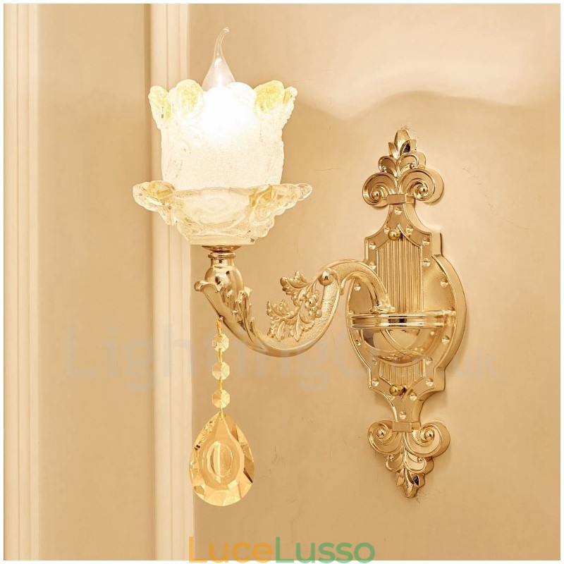 Applique da parete per interni di lusso in metallo, tradizionale classico, per soggiorno, sala da pranzo, camera da letto