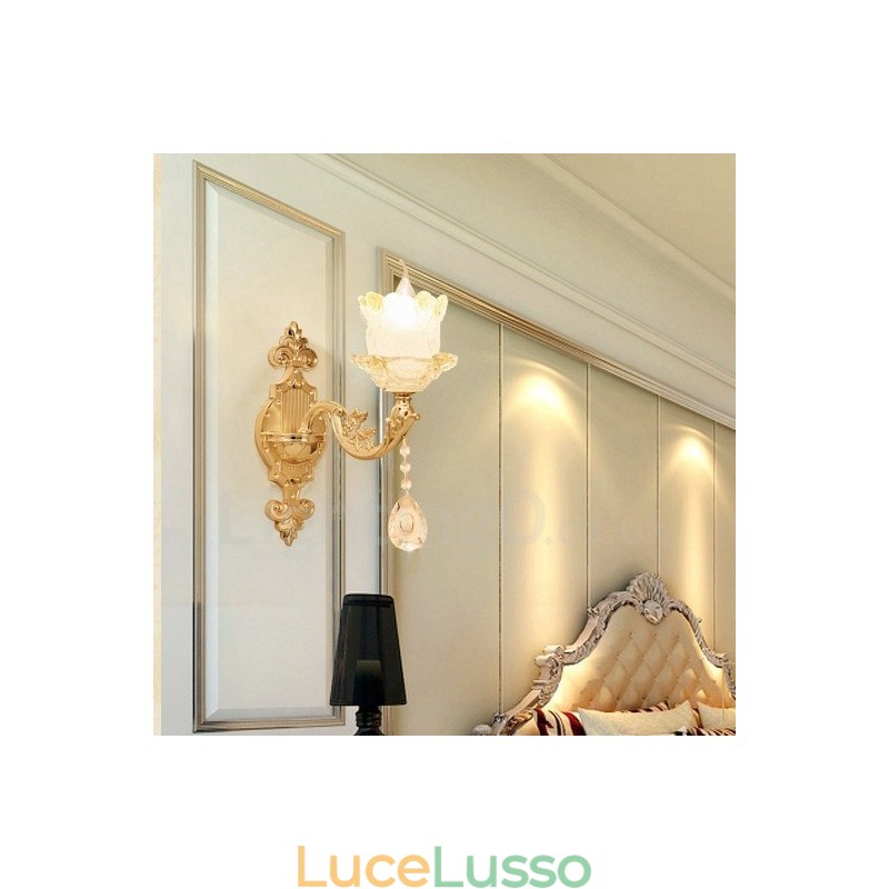 Applique da parete per interni di lusso in metallo, tradizionale classico, per soggiorno, sala da pranzo, camera da letto