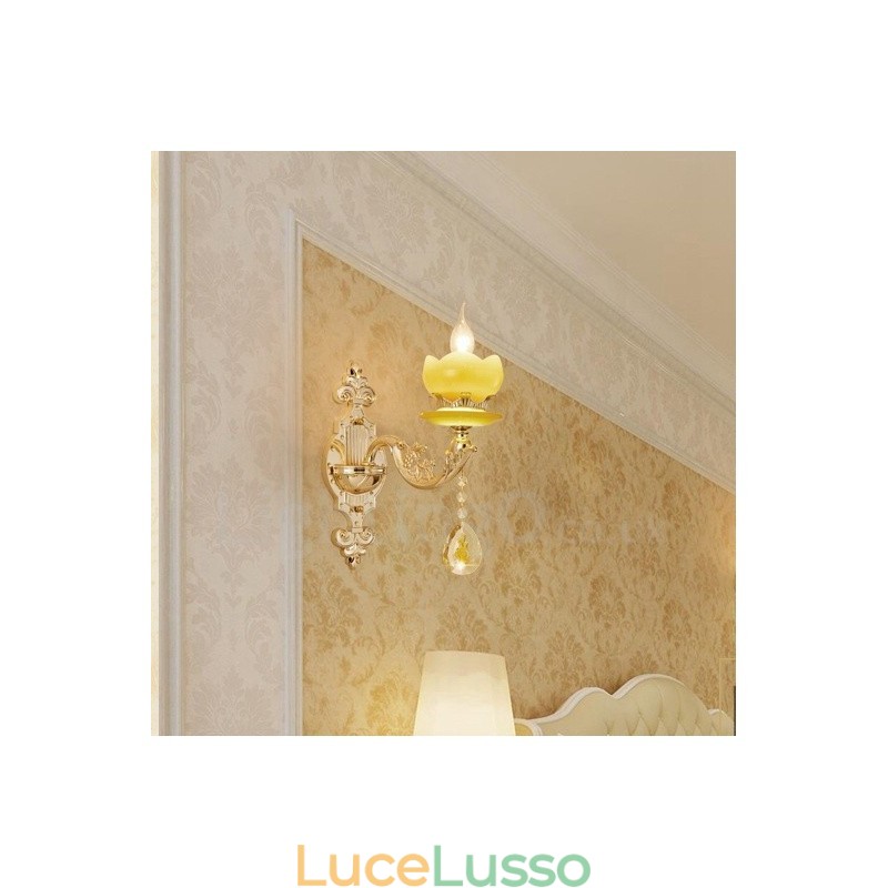 Applique da parete per interni di lusso in metallo, tradizionale classico, per soggiorno, sala da pranzo, camera da letto
