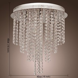 Moderno contemporaneo cristallo mini stile metallo elettroplaccato montaggio a filo