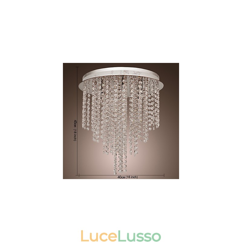 Moderno contemporaneo cristallo mini stile metallo elettroplaccato montaggio a filo