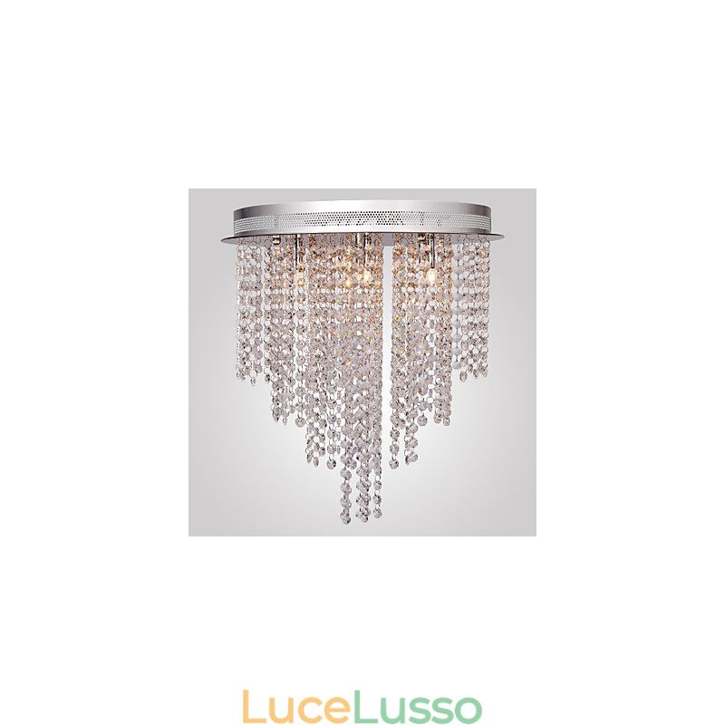 Moderno contemporaneo cristallo mini stile metallo elettroplaccato montaggio a filo
