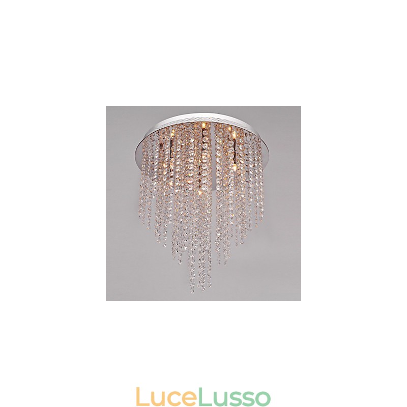 Moderno contemporaneo cristallo mini stile metallo elettroplaccato montaggio a filo