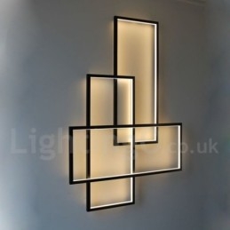 Moderna lampada da soffitto in alluminio con pittura contemporanea, lampada da parete a filo con dimmer remoto per soggiorno, camera da letto