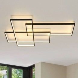 Moderna lampada da soffitto in alluminio con pittura contemporanea, lampada da parete a filo con dimmer remoto per soggiorno, camera da letto
