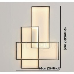 Moderna lampada da soffitto in alluminio con pittura contemporanea, lampada da parete a filo con dimmer remoto per soggiorno, camera da letto