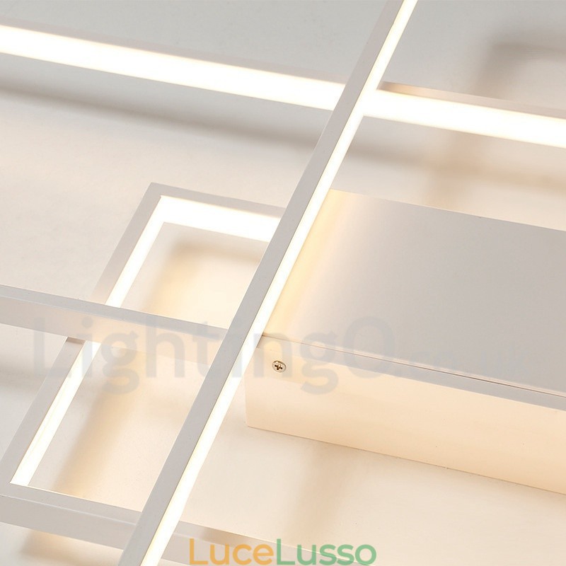 Moderna lampada da soffitto in alluminio con verniciatura contemporanea, lampada da parete a filo con dimmer remoto per soggiorno, camera da letto, può essere utilizzata anche come lampada da parete