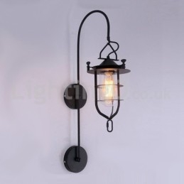 Lampada da parete retrò Dock Applique da parete nera per banchina Applique per banchina Ristorante Soggiorno Bar caffetteria Negozio di abbigliamento