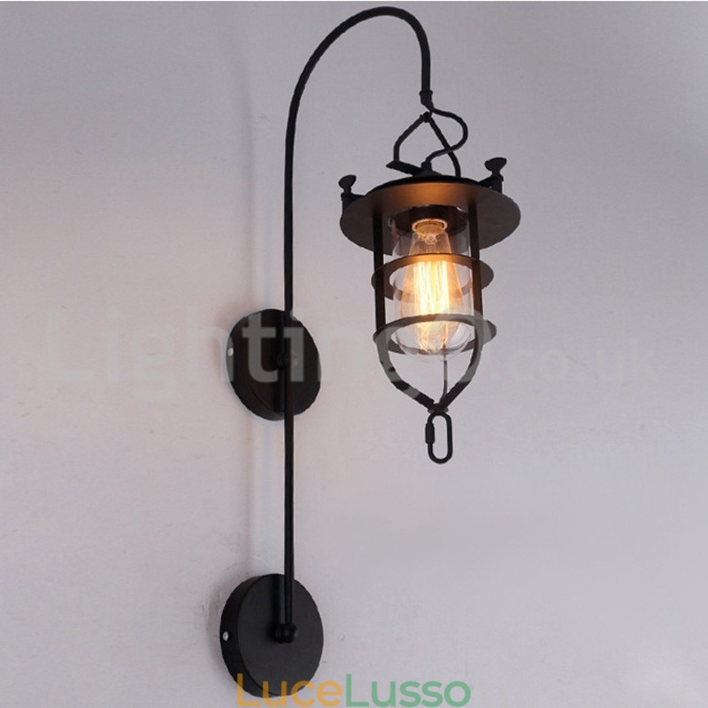 Lampada da parete retrò Dock Applique da parete nera per banchina Applique per banchina Ristorante Soggiorno Bar caffetteria Negozio di abbigliamento