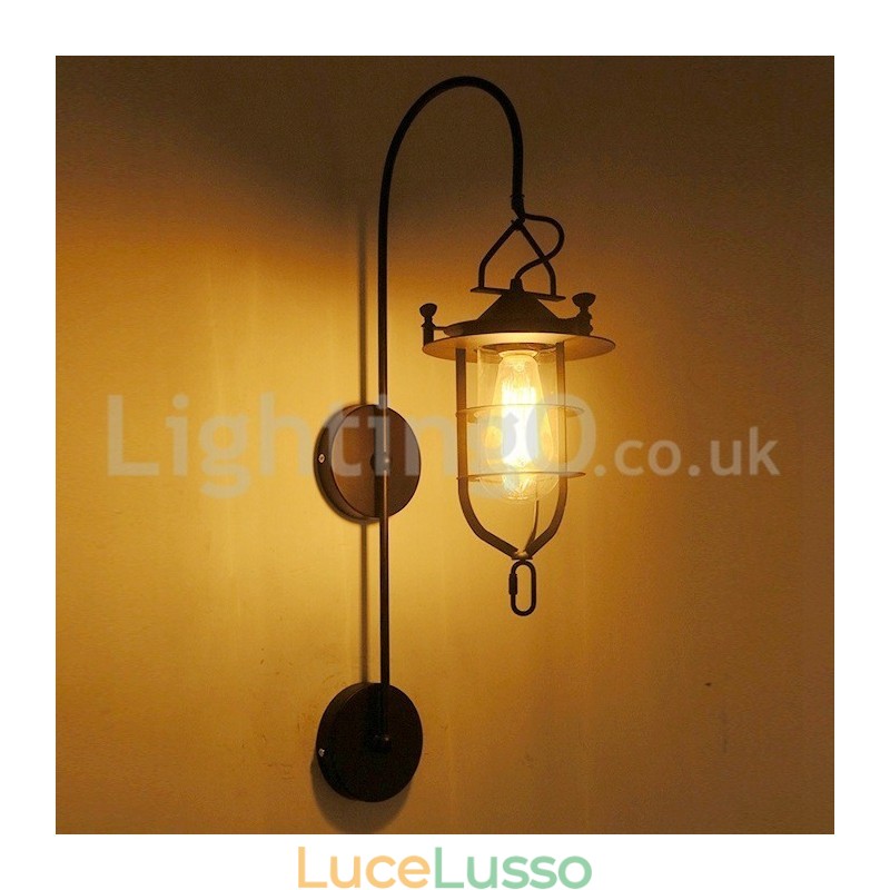 Lampada da parete retrò Dock Applique da parete nera per banchina Applique per banchina Ristorante Soggiorno Bar caffetteria Negozio di abbigliamento