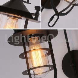 Lampada da parete retrò Dock Applique da parete nera per banchina Applique per banchina Ristorante Soggiorno Bar caffetteria Negozio di abbigliamento