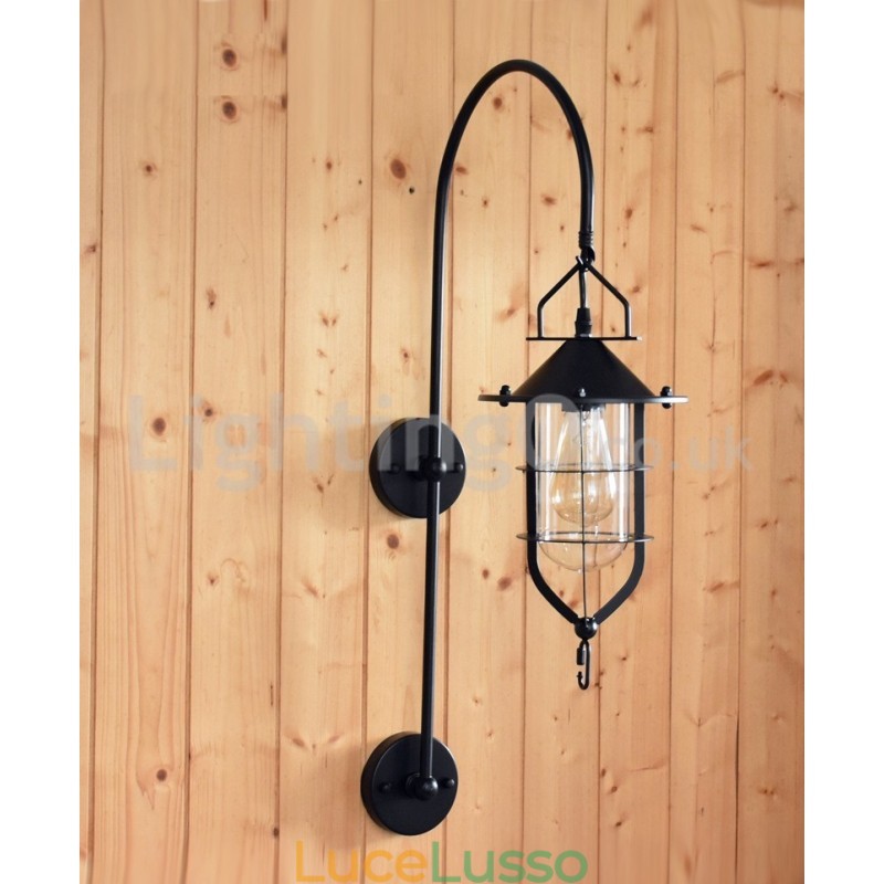 Lampada da parete retrò Dock Applique da parete nera per banchina Applique per banchina Ristorante Soggiorno Bar caffetteria Negozio di abbigliamento