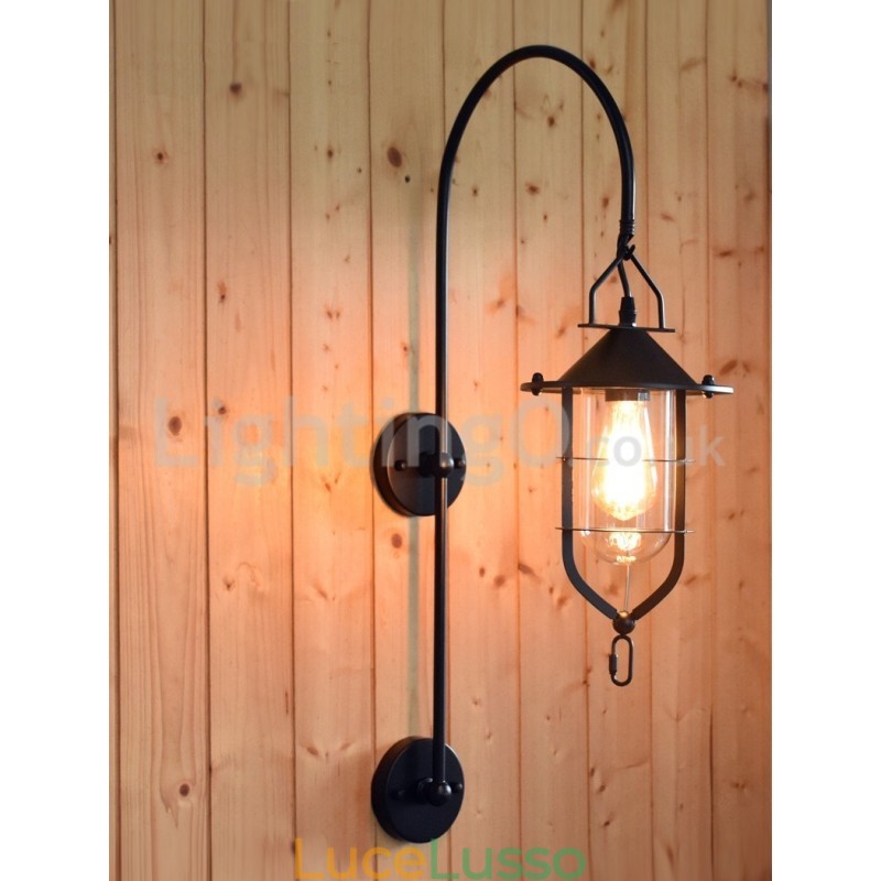 Lampada da parete retrò Dock Applique da parete nera per banchina Applique per banchina Ristorante Soggiorno Bar caffetteria Negozio di abbigliamento