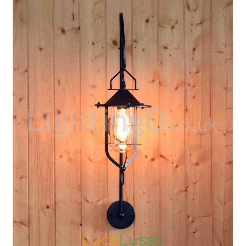 Lampada da parete retrò Dock Applique da parete nera per banchina Applique per banchina Ristorante Soggiorno Bar caffetteria Negozio di abbigliamento