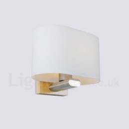 Applique da parete moderne in legno e acciaio inossidabile con paralume in vetro per corridoio, bar, caffetteria, camera da letto, studio, soppalco, lampada da parete a puleggia