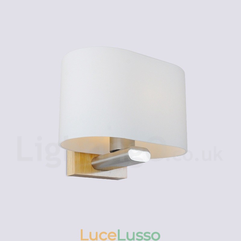 Applique da parete moderne in legno e acciaio inossidabile con paralume in vetro per corridoio, bar, caffetteria, camera da letto, studio, soppalco, lampada da parete a puleggia