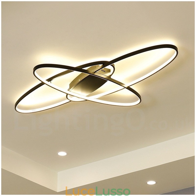 Lampada da soffitto ovale moderna contemporanea in alluminio dimmerabile, lampada da soffitto a filo per soggiorno, camera da letto, può essere utilizzata anche come applique