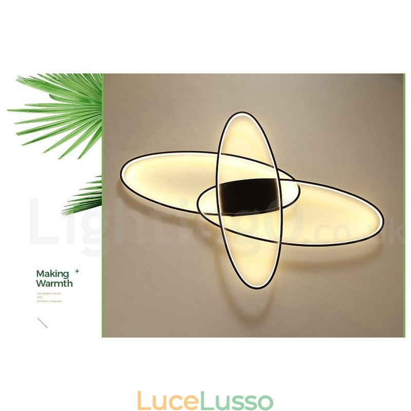 Lampada da soffitto ovale moderna contemporanea in alluminio dimmerabile, lampada da soffitto a filo per soggiorno, camera da letto, può essere utilizzata anche come applique