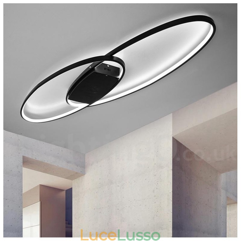 Lampada da soffitto ovale moderna contemporanea in alluminio dimmerabile, lampada da soffitto a filo per soggiorno, camera da letto, può essere utilizzata anche come applique