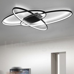 Lampada da soffitto ovale moderna contemporanea in alluminio dimmerabile, lampada da soffitto a filo per soggiorno, camera da letto, può essere utilizzata anche come applique