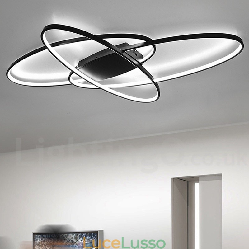 Lampada da soffitto ovale moderna contemporanea in alluminio dimmerabile, lampada da soffitto a filo per soggiorno, camera da letto, può essere utilizzata anche come applique