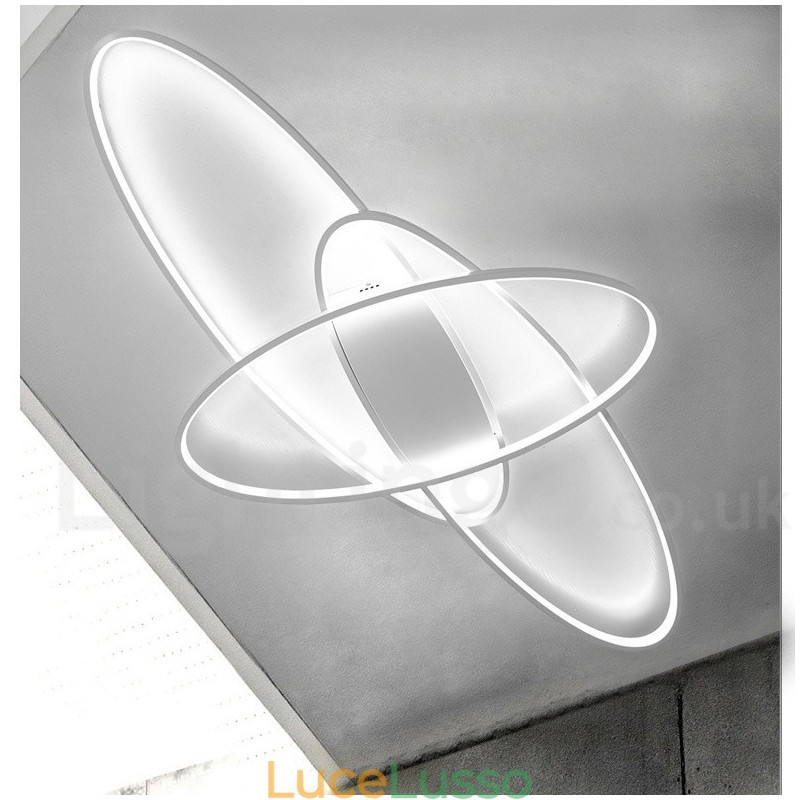 Lampada da soffitto ovale moderna contemporanea in alluminio dimmerabile, lampada da soffitto a filo per soggiorno, camera da letto, può essere utilizzata anche come applique