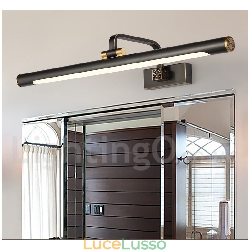Lampada da specchio IP Luci da bagno Luci da parete in ottone puro con paralume in acrilico Illuminazione per il trucco