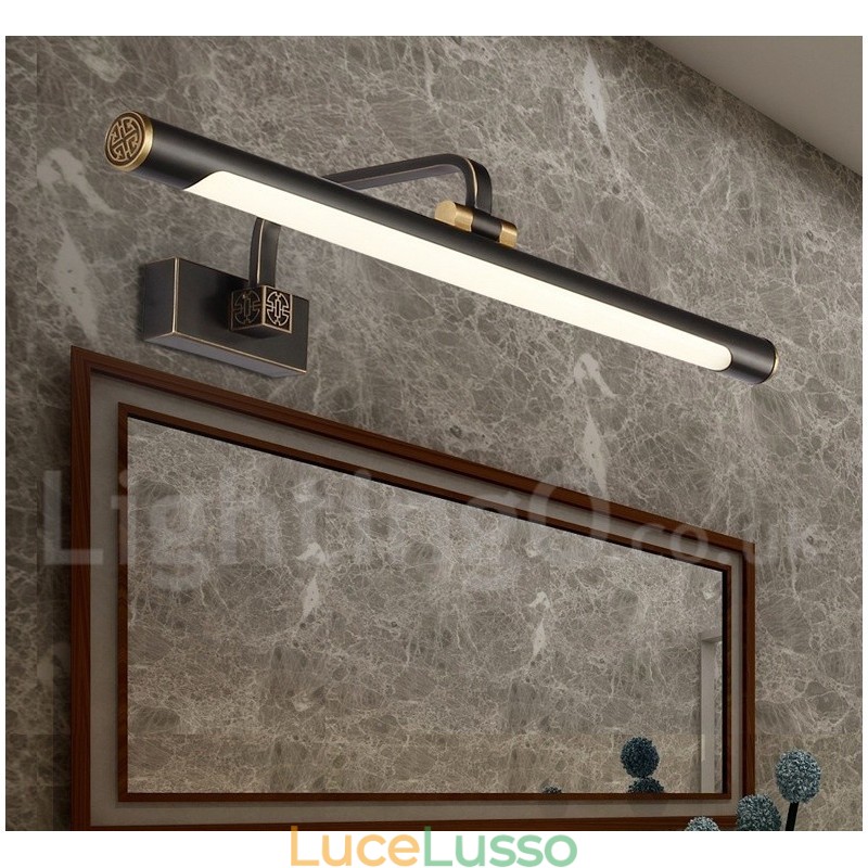 Lampada da specchio IP Luci da bagno Luci da parete in ottone puro con paralume in acrilico Illuminazione per il trucco