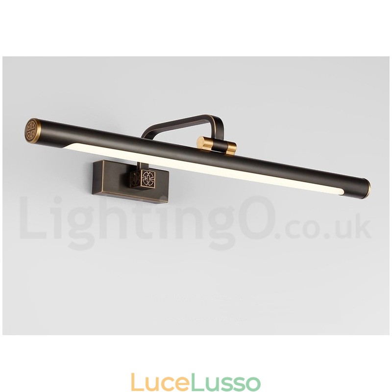 Lampada da specchio IP Luci da bagno Luci da parete in ottone puro con paralume in acrilico Illuminazione per il trucco
