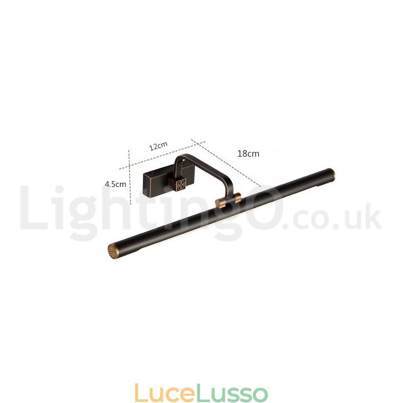Lampada da specchio IP Luci da bagno Luci da parete in ottone puro con paralume in acrilico Illuminazione per il trucco