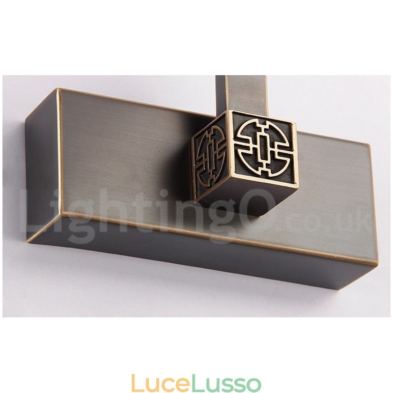Lampada da specchio IP Luci da bagno Luci da parete in ottone puro con paralume in acrilico Illuminazione per il trucco