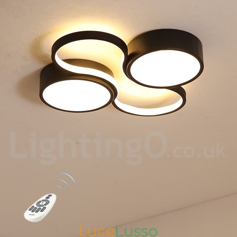 Lampada da soffitto moderna e contemporanea in alluminio dimmerabile, da montare a filo, per soggiorno, camera da letto, può essere utilizzata anche come applique.
