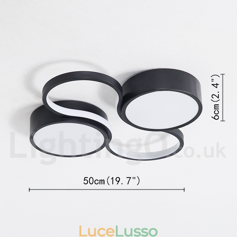 Lampada da soffitto moderna e contemporanea in alluminio dimmerabile, da montare a filo, per soggiorno, camera da letto, può essere utilizzata anche come applique.