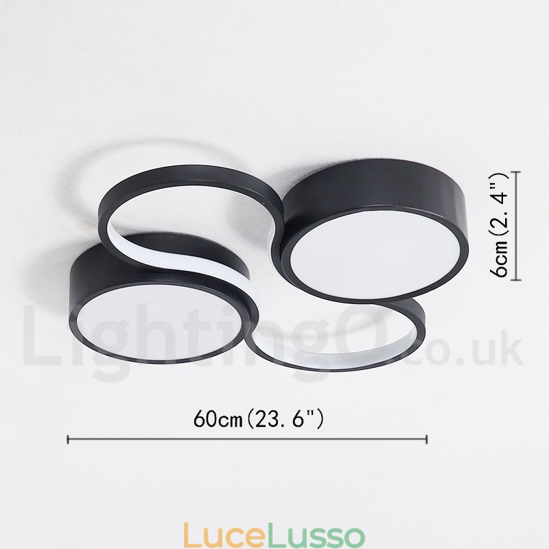 Lampada da soffitto moderna e contemporanea in alluminio dimmerabile, da montare a filo, per soggiorno, camera da letto, può essere utilizzata anche come applique.