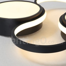 Lampada da soffitto moderna e contemporanea in alluminio dimmerabile, da montare a filo, per soggiorno, camera da letto, può essere utilizzata anche come applique.
