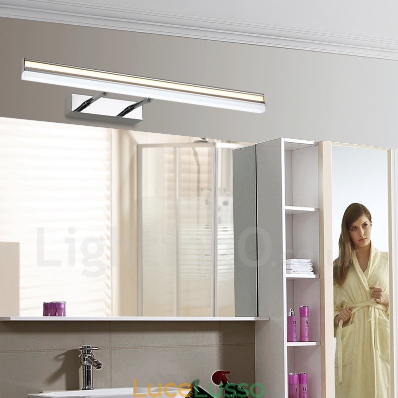 Lampada da specchio IP44 Luci da bagno Luci da parete su e giù con paralume in acrilico Illuminazione per il trucco
