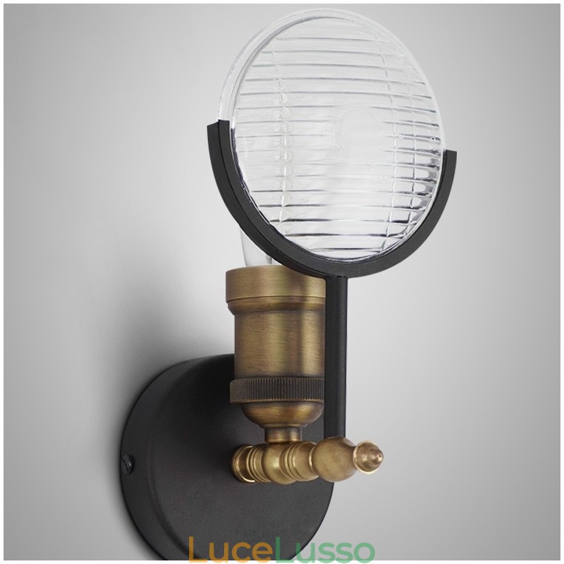 Applique da parete rustica retrò vintage con paralume in vetro, speciale per hotel, ufficio, showroom, soggiorno, sala da pranzo