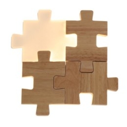 Applique da parete in legno con paralume in acrilico, moderna lampada da parete in legno e bambù contemporanea