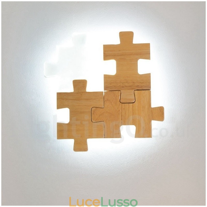 Applique da parete in legno con paralume in acrilico, moderna lampada da parete in legno e bambù contemporanea