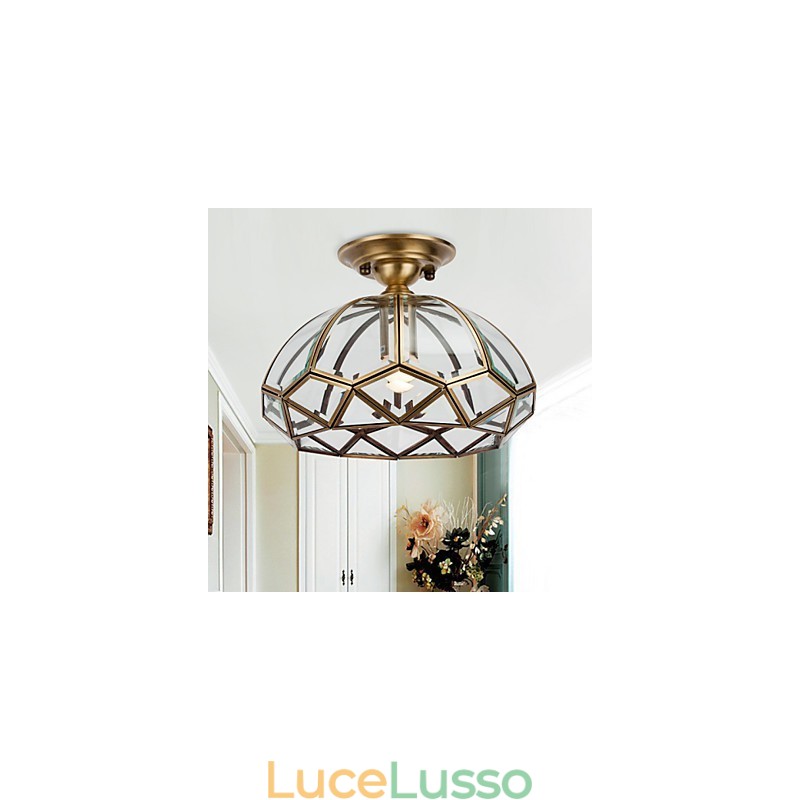 Lampada da soffitto moderna e contemporanea in rame con design decorativo