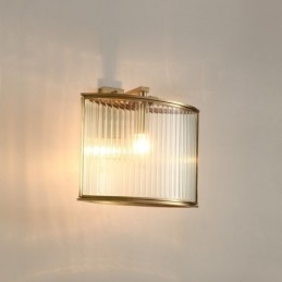Applique da parete vintage retrò rustico di lusso in ottone puro a 1 luce con paralume in vetro