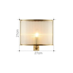 Applique da parete vintage retrò rustico di lusso in ottone puro a 1 luce con paralume in vetro