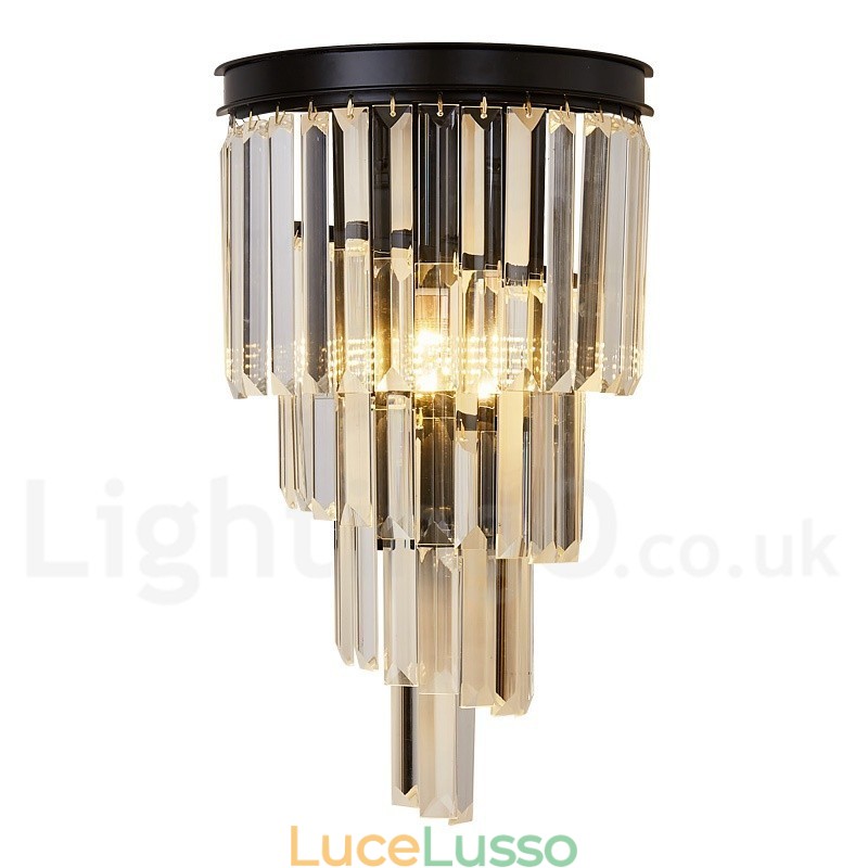 Moderna lampada da parete di lusso in cristallo K9 con paralume in cristallo