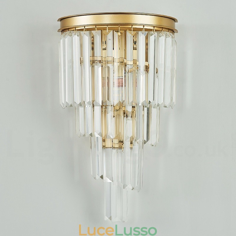 Moderna lampada da parete di lusso in cristallo K9 con paralume in cristallo
