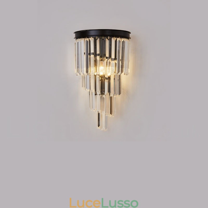 Moderna lampada da parete di lusso in cristallo K9 con paralume in cristallo