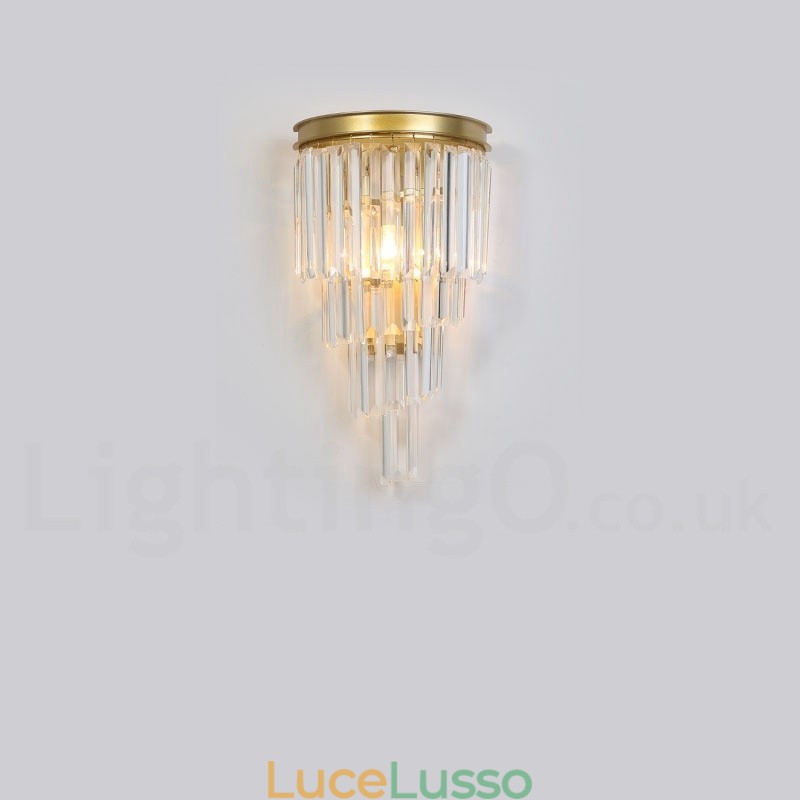 Moderna lampada da parete di lusso in cristallo K9 con paralume in cristallo