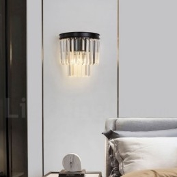 Moderna lampada da parete di lusso in cristallo K9 con paralume in cristallo
