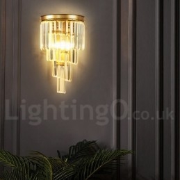Moderna lampada da parete di lusso in cristallo K9 con paralume in cristallo